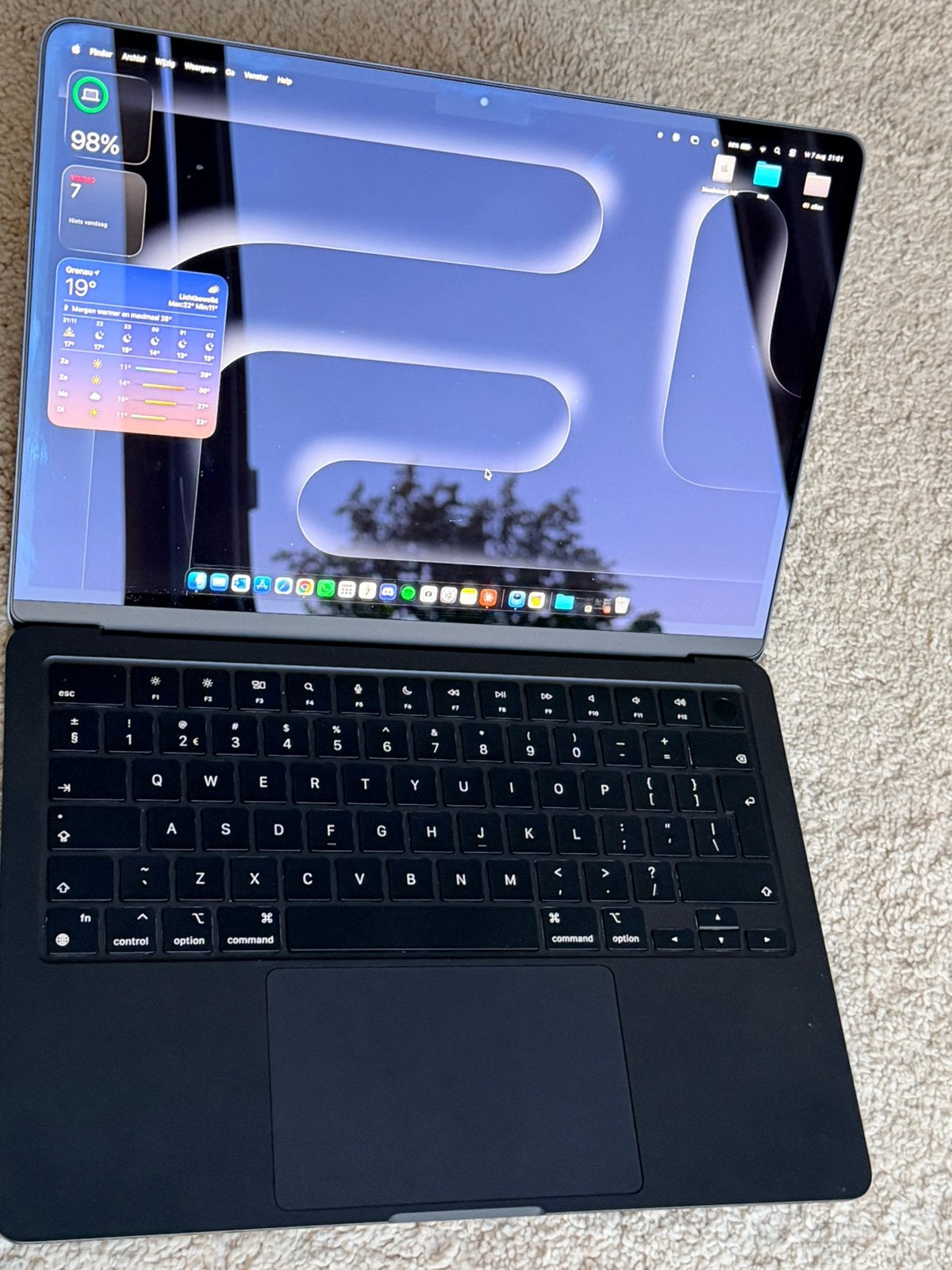 Apple MacBook Air M2 13” Midnight | 8GB 256GB 100% Batterij, Ophalen, 13 inch, Zo goed als nieuw, MacBook Air