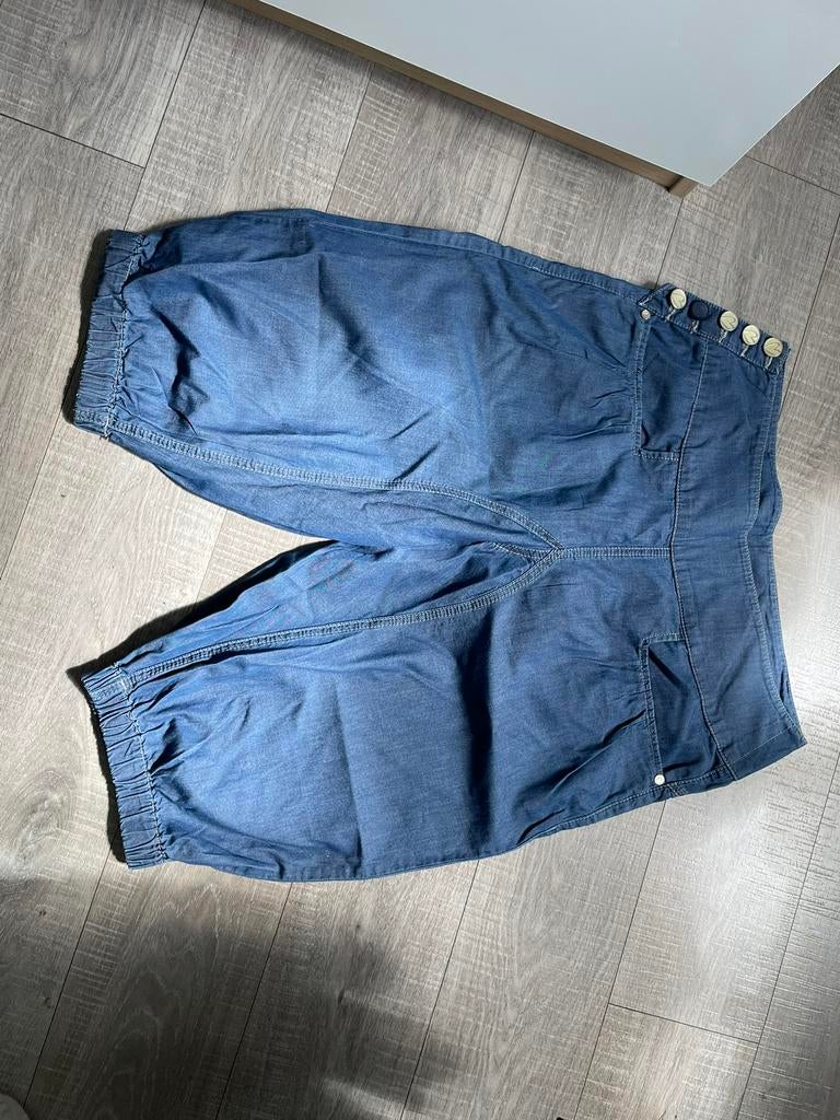 Spijkerstof harembroek knielengte maat 40, Maat 38/40 (M), Blauw, Ophalen of Verzenden, Zo goed als nieuw