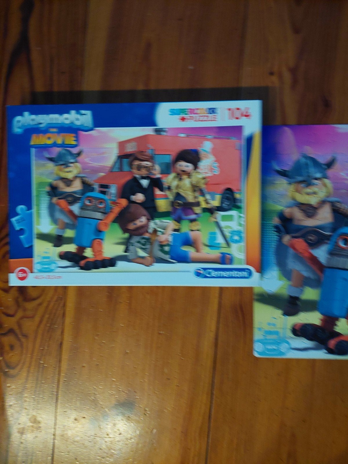 Playmobil The Movie & Disney Frozen 2 puzzels (104 stukjes), Ophalen of Verzenden, Meer dan 50 stukjes, Zo goed als nieuw, 6 jaar of ouder