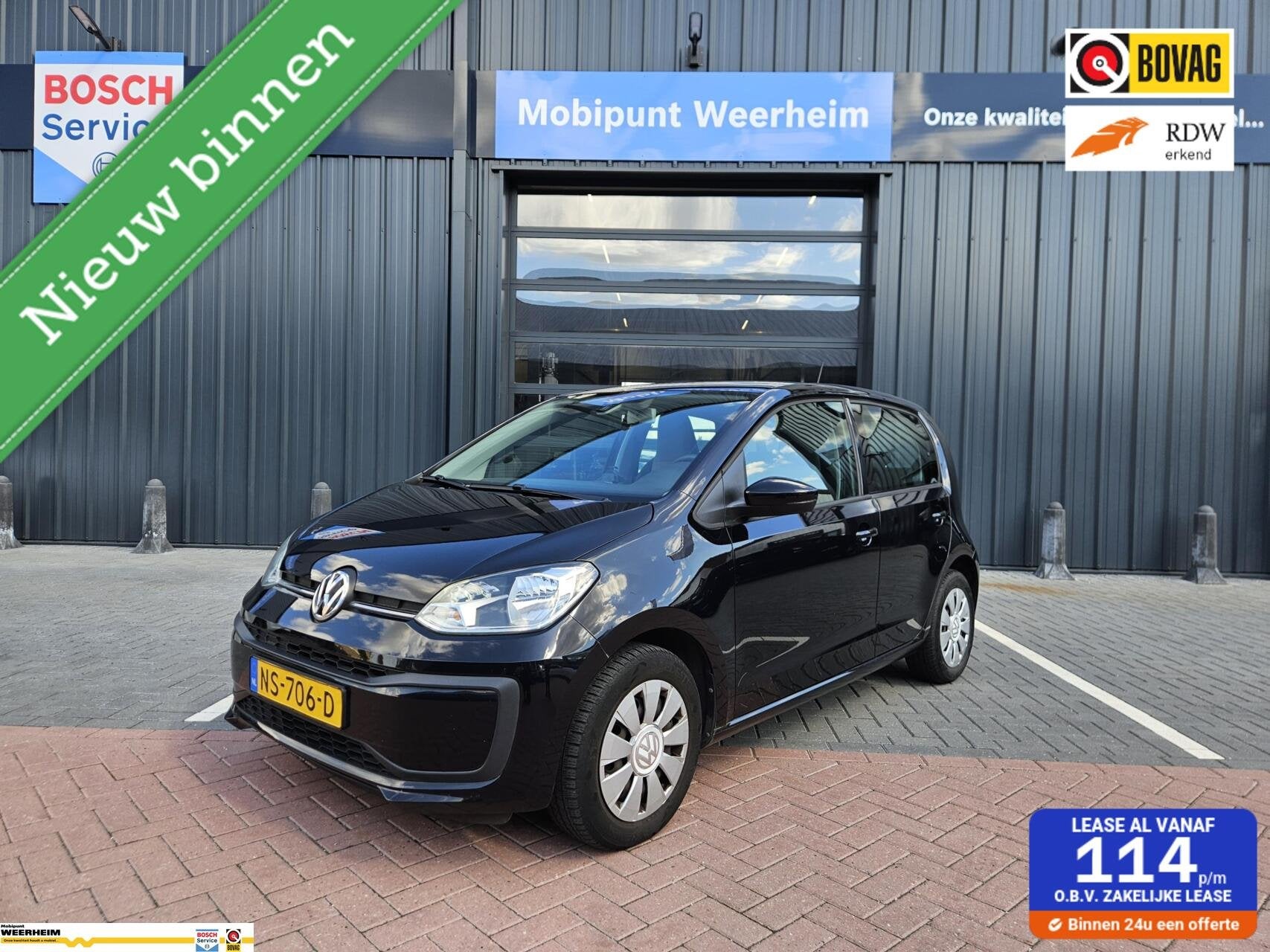 Volkswagen Up! 1.0 BMT 5-DRS up! beats AIRCO, Voorwielaandrijving, Start-stop-systeem, Gebruikt, Zwart