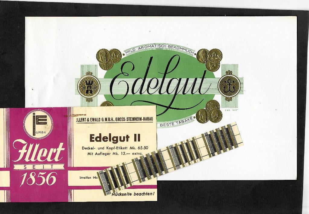 Jllert & Ewald   set etiket   Edelgut, Verzamelen, Ophalen of Verzenden, Gebruikt, Sigarenbandjes