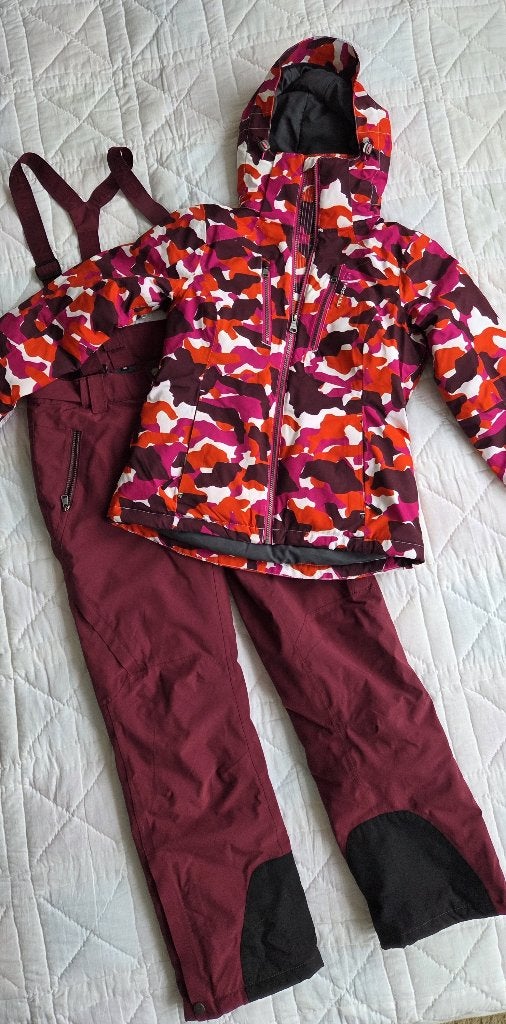 Tenson skipak (jas+broek) - dames - wijnrood - ZGAN - Mt 38, Maat 38/40 (M), Tenson, Ophalen of Verzenden, Zo goed als nieuw