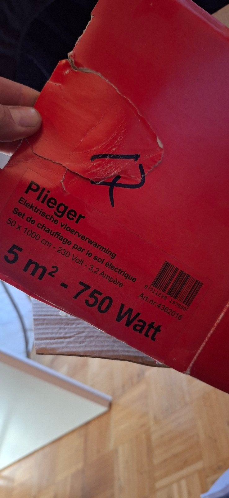 Plieger elektrische vloerverwarming 5m2 nieuw, Ophalen of Verzenden, Nieuw, Douche