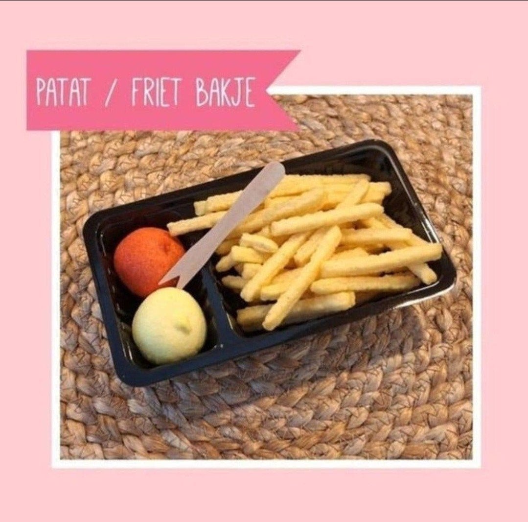 PATAT / FRIET bakje  traktatie tip!, Ophalen of Verzenden, Nieuw, Verjaardag