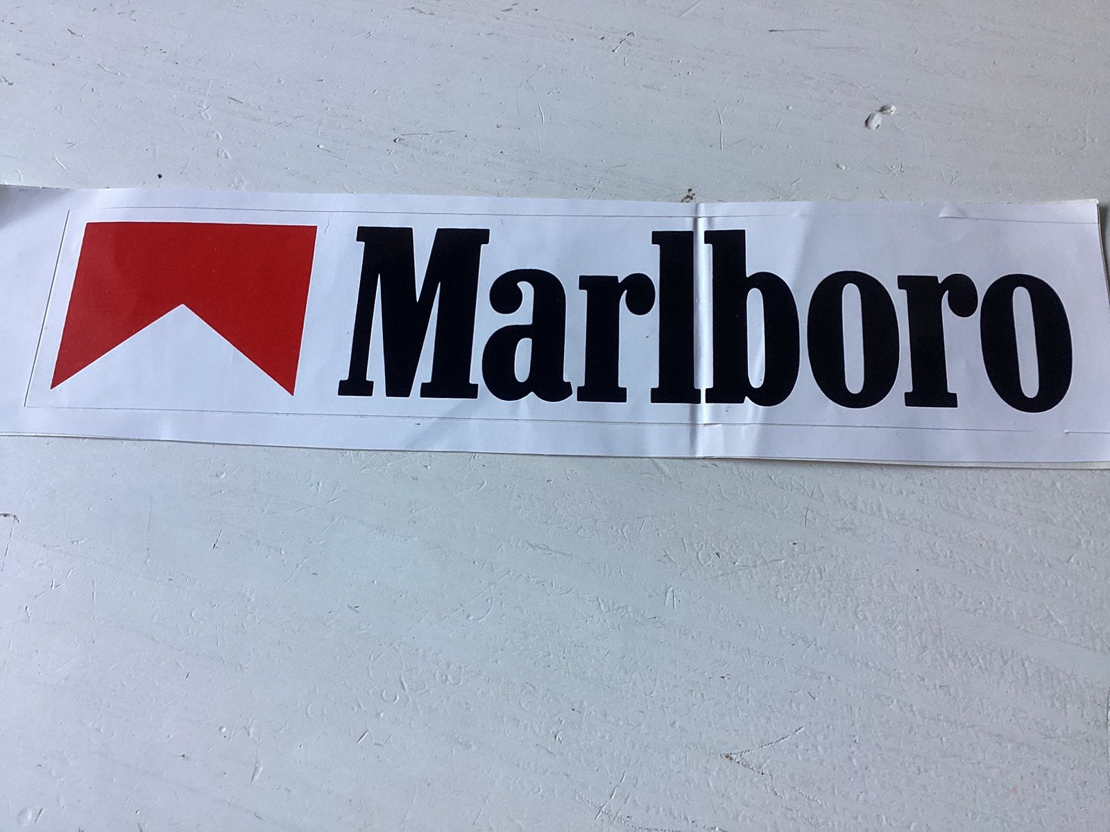 Langwerpige sticker Marlboro, Verzenden, Zo goed als nieuw, Merk