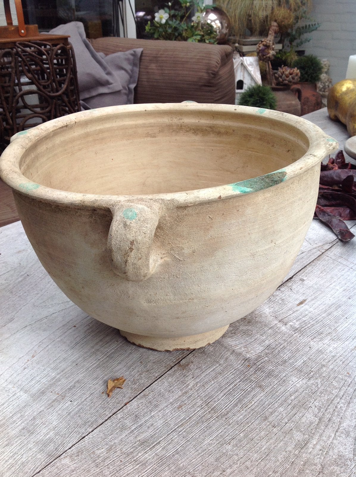 ANTIEKE FRANCE AARDEWERK”DRUIVEN VERGIET”Ø 35 cm, Ophalen of Verzenden