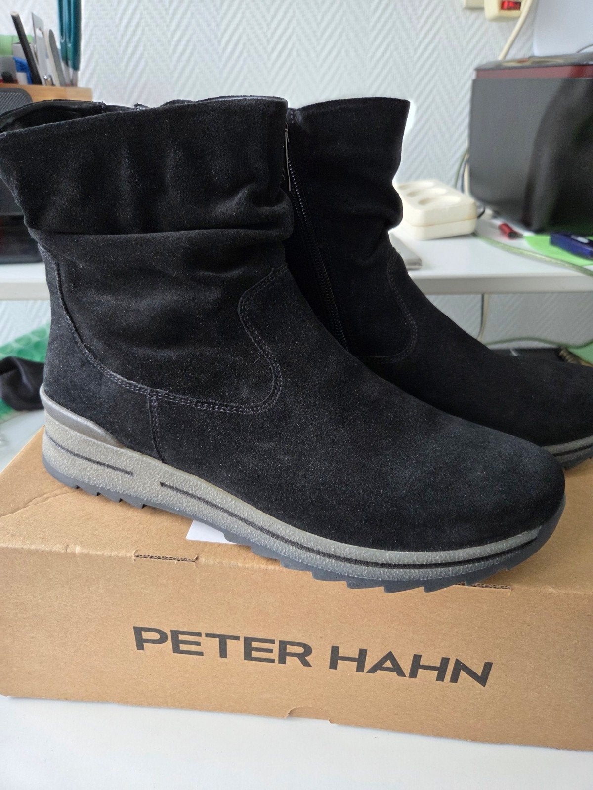 Laarzen, Peter Hahn Ara High Soft Zwarte Suède Enkellaarzen, Ophalen of Verzenden