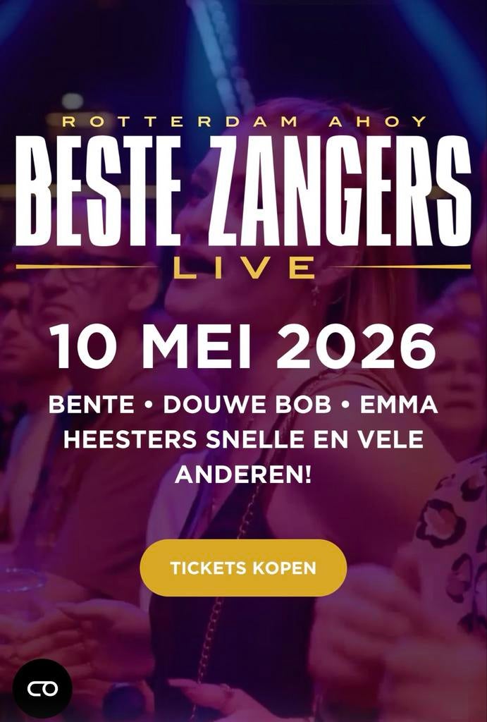 Twee tickets incl parkeerkaart Beste Zangers 10 mei Ahoy, Twee personen, Mei