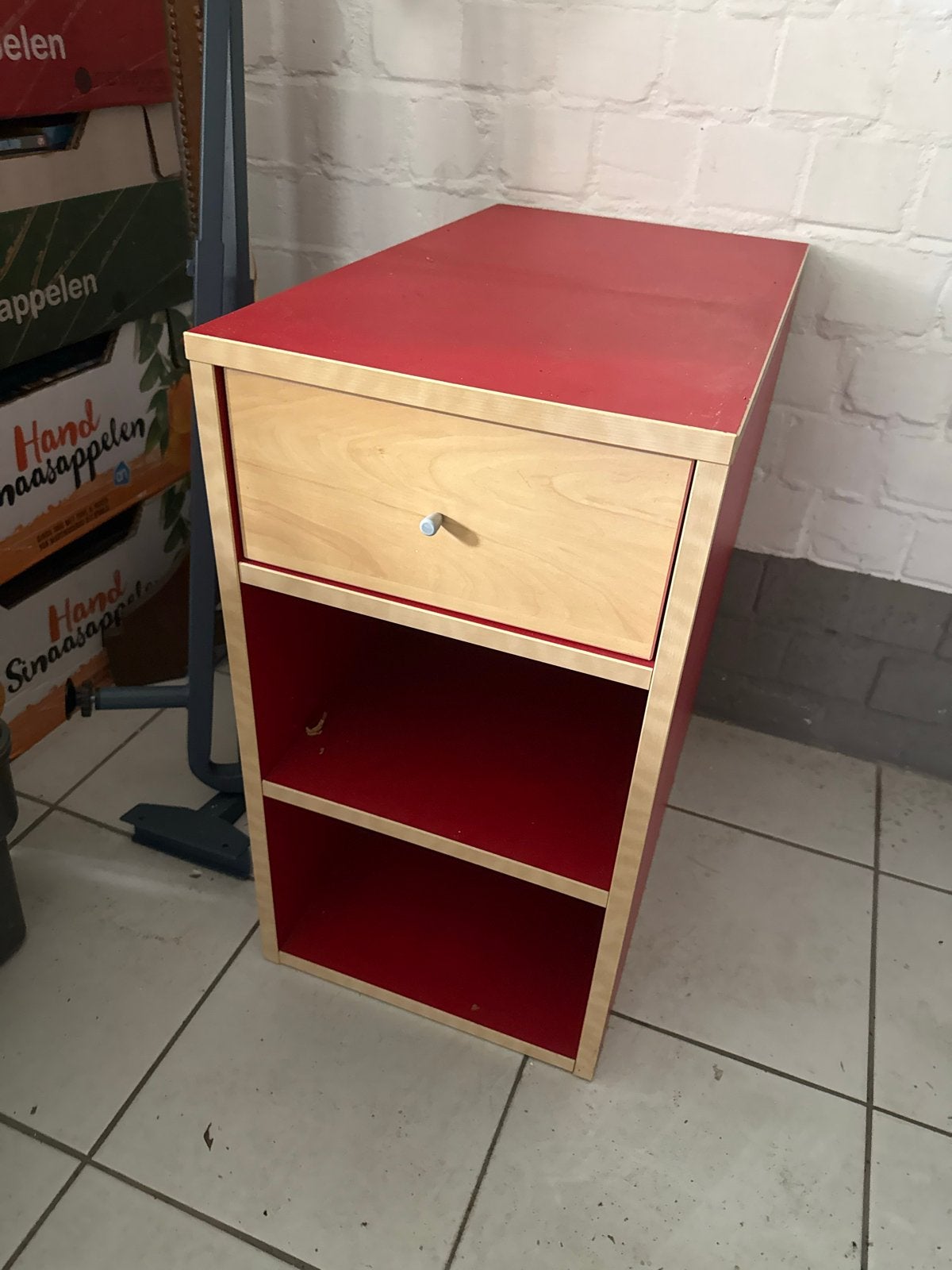 Rood-licht beuken nachtkastje / kleine kast, Huis en Inrichting, Ophalen, Gebruikt