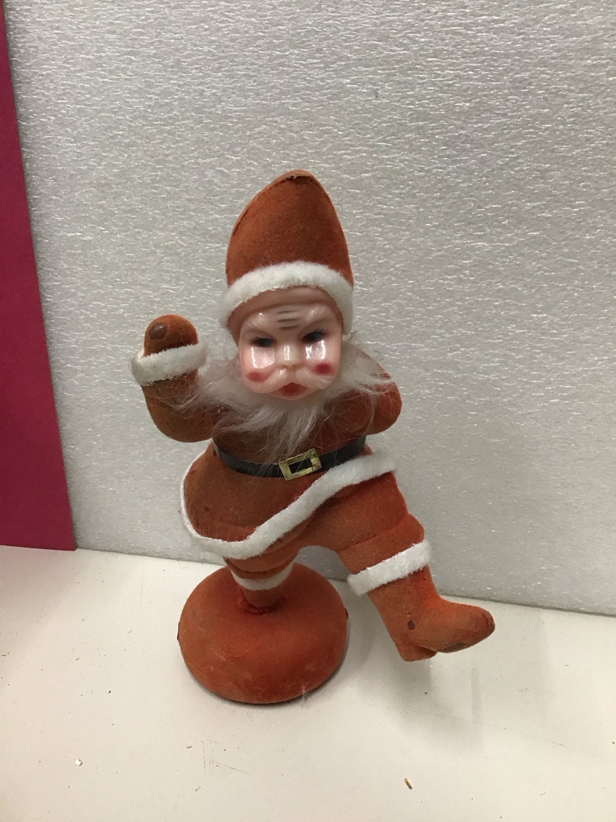 Vintage. Vilten/ plastic kerstman, Diversen, Ophalen of Verzenden, Gebruikt