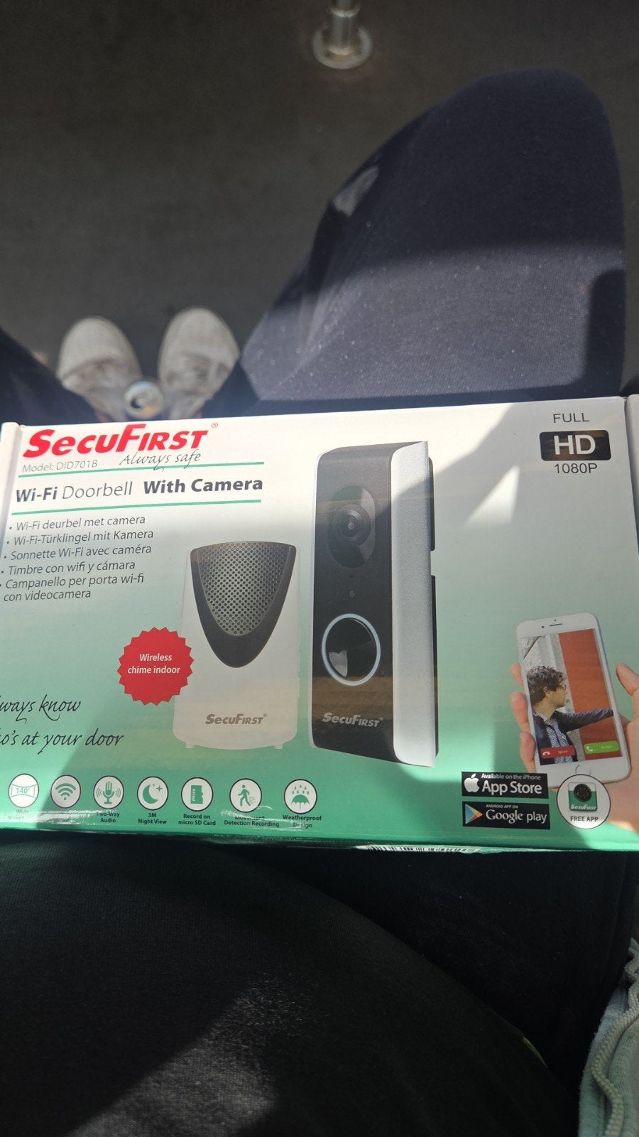 SecuFIRST Wi-Fi Deurbel met Camera - Full HD 1080P, Huis en Inrichting, Ophalen of Verzenden, Ingebouwde camera, Zo goed als nieuw