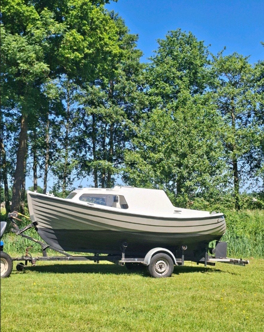 Noorse spitsgatter/sloep met trailer, Watersport en Boten, Binnenboordmotor, 58 cm, 10 pk, Diesel