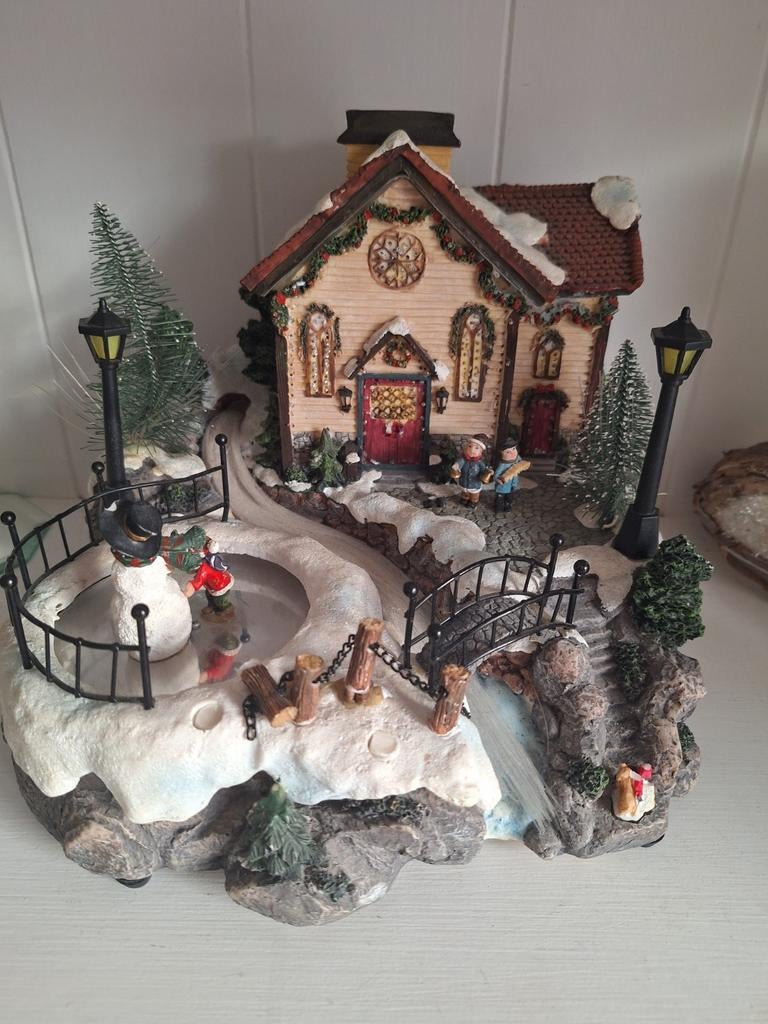 Kerstdorp met schaatsbaan, Diversen, Kerst, Ophalen of Verzenden, Gebruikt