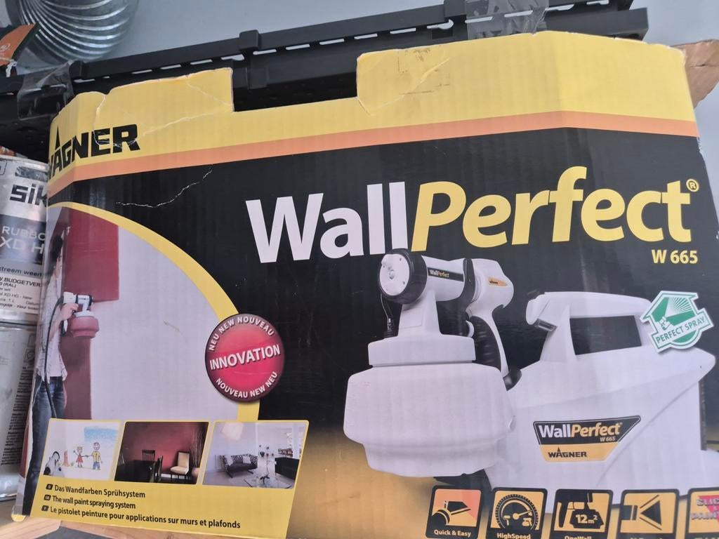 Wagner WallPerfect W 665 verfspuitsysteem, Ophalen of Verzenden, Gebruikt, Wit, Verf