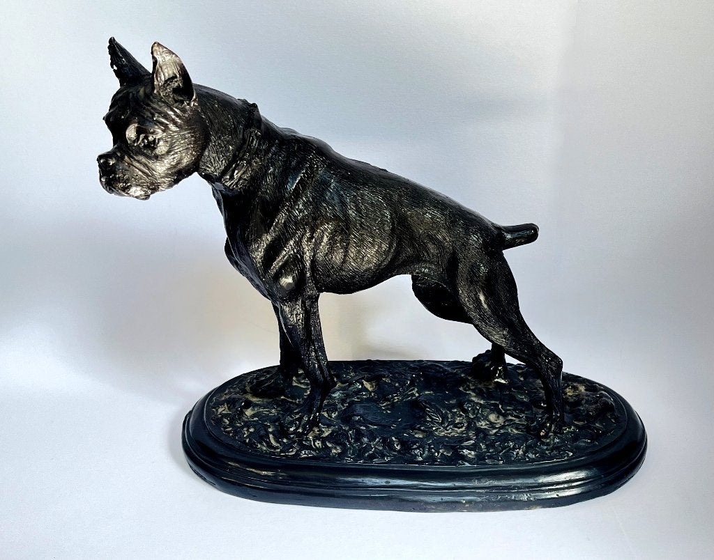 Bonze Statue Dog Boxer Bulldog Pierre-Jules Mène (1810-1879), Ophalen of Verzenden, Zo goed als nieuw, Dier