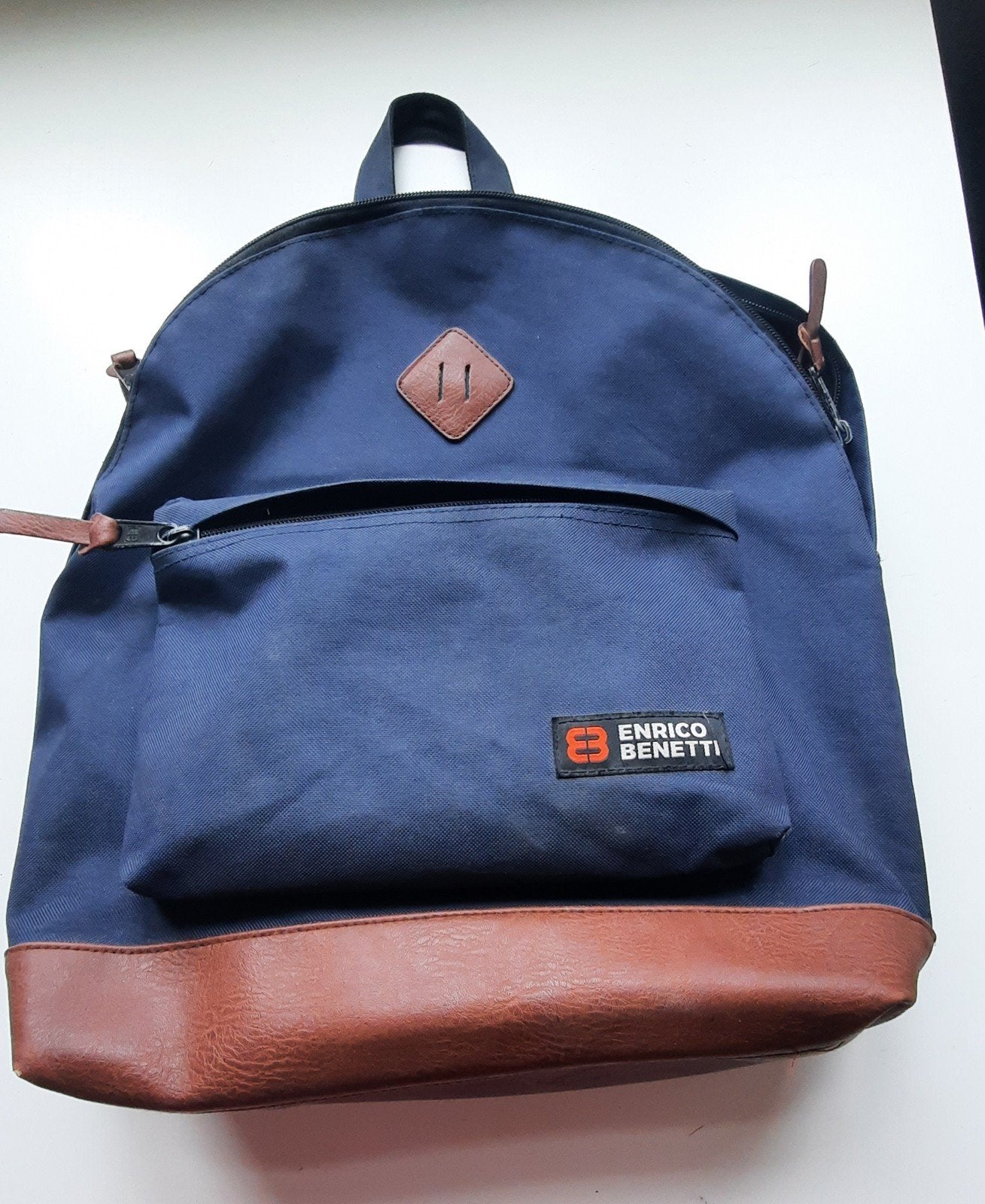 rugzak Enrico Benetti, donkerblauw, Ophalen of Verzenden, Gebruikt, Overige merken, 30 tot 45 cm