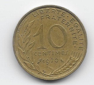 Frankrijk 10 centimes 1970 KM# 929, Verzenden, Frankrijk, Losse munt