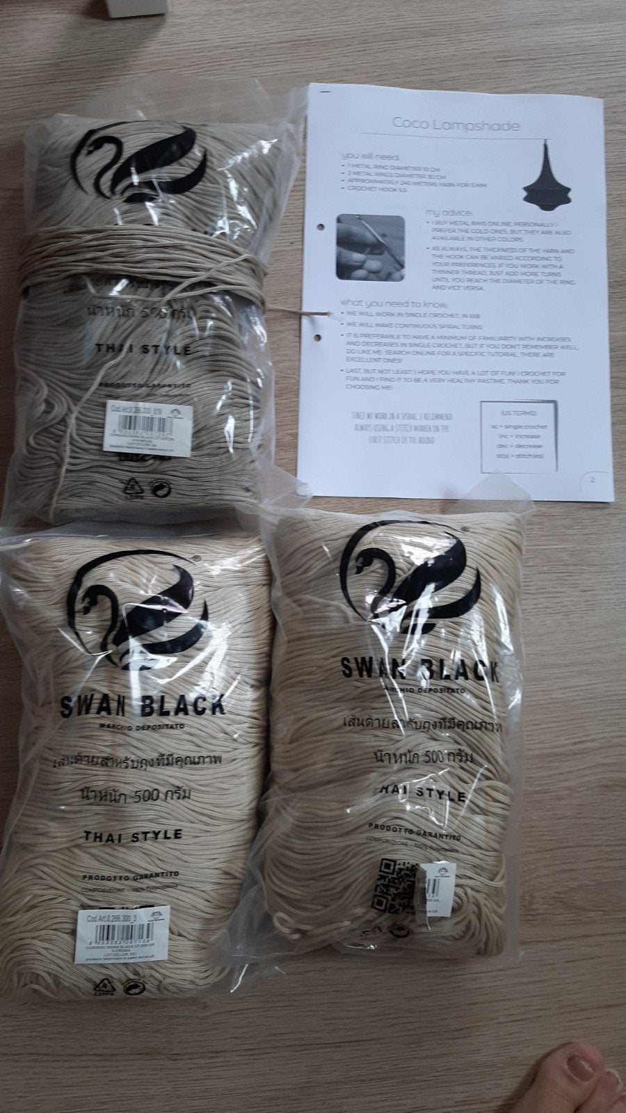 1500 gram thai cord haakgaren tre sfere, Verzenden, Nieuw, Haken, Wol of Garen