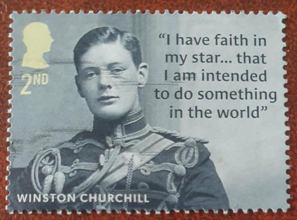 244-26 Engeland / Winston Churchill, Verzenden, Gestempeld