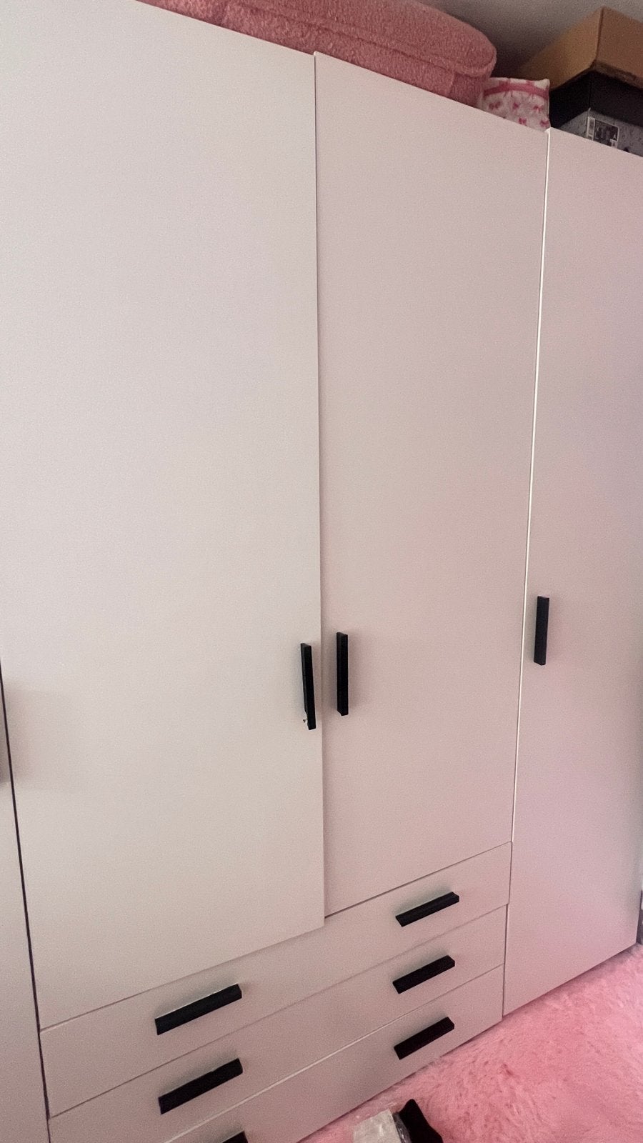 Witte kledingkast met lades en deuren, Ophalen, Gebruikt, 200 cm of meer, 150 tot 200 cm