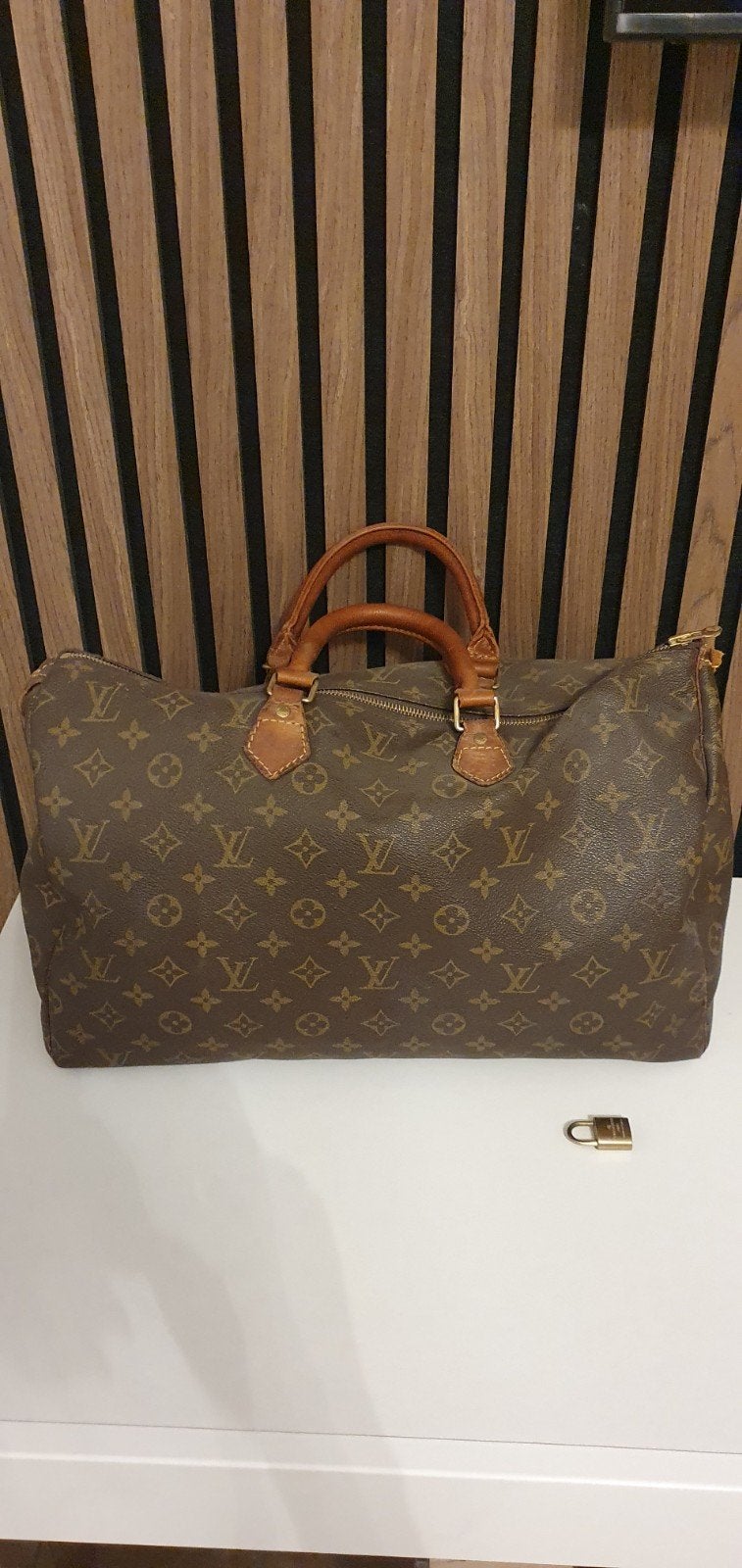 Louis Vuitton speedy 40., 40 tot 60 cm, 30 cm of meer, Gebruikt, Bruin