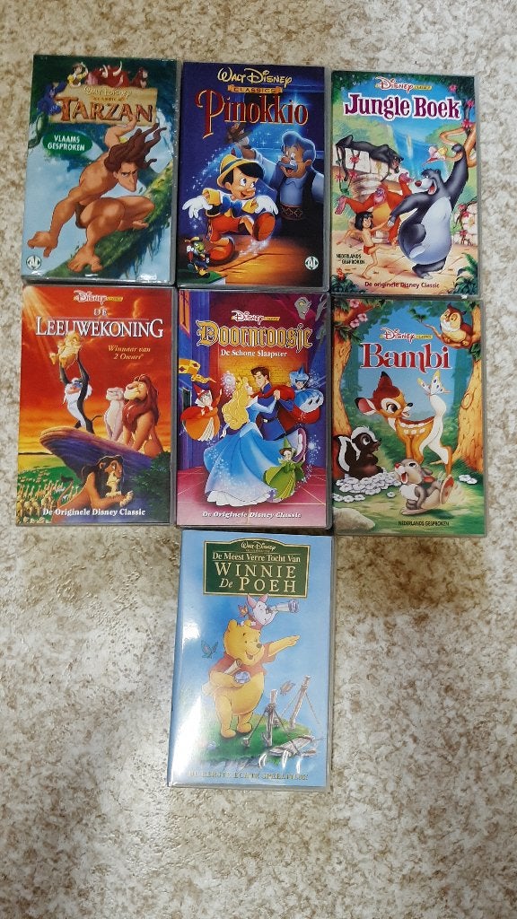 vhs Disney, Nederlands ondertiteld, Gebruikt, Tekenfilm, Verzenden