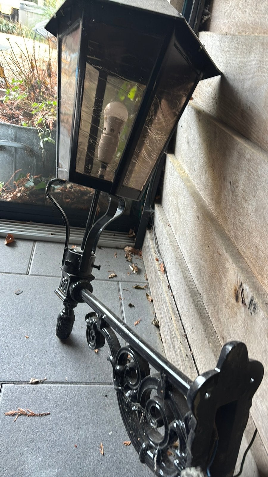 Gietijzer lamp, Tuin en Terras, Ophalen, Wandlamp, 50 tot 250 watt, IJzer
