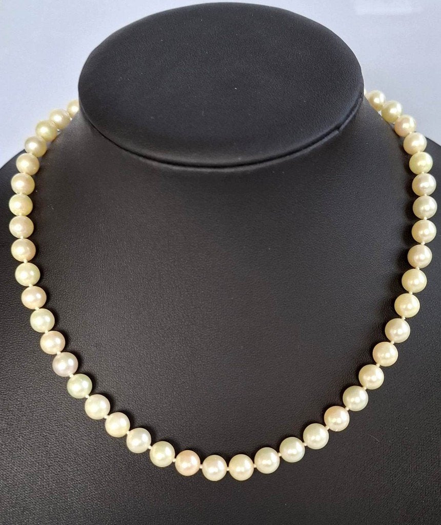 Prachtig 14-KT Goud Akoya Zoutwater Parel Ketting 44 CM, Sieraden, Tassen en Uiterlijk, Antieke sieraden, Ophalen of Verzenden