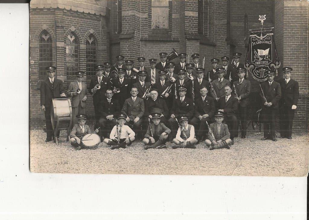 Kwintsheul Muziekver. Stb Gregorius 1927 Fotokaart, Ophalen of Verzenden, 1920 tot 1940, Ongelopen, Zuid-Holland