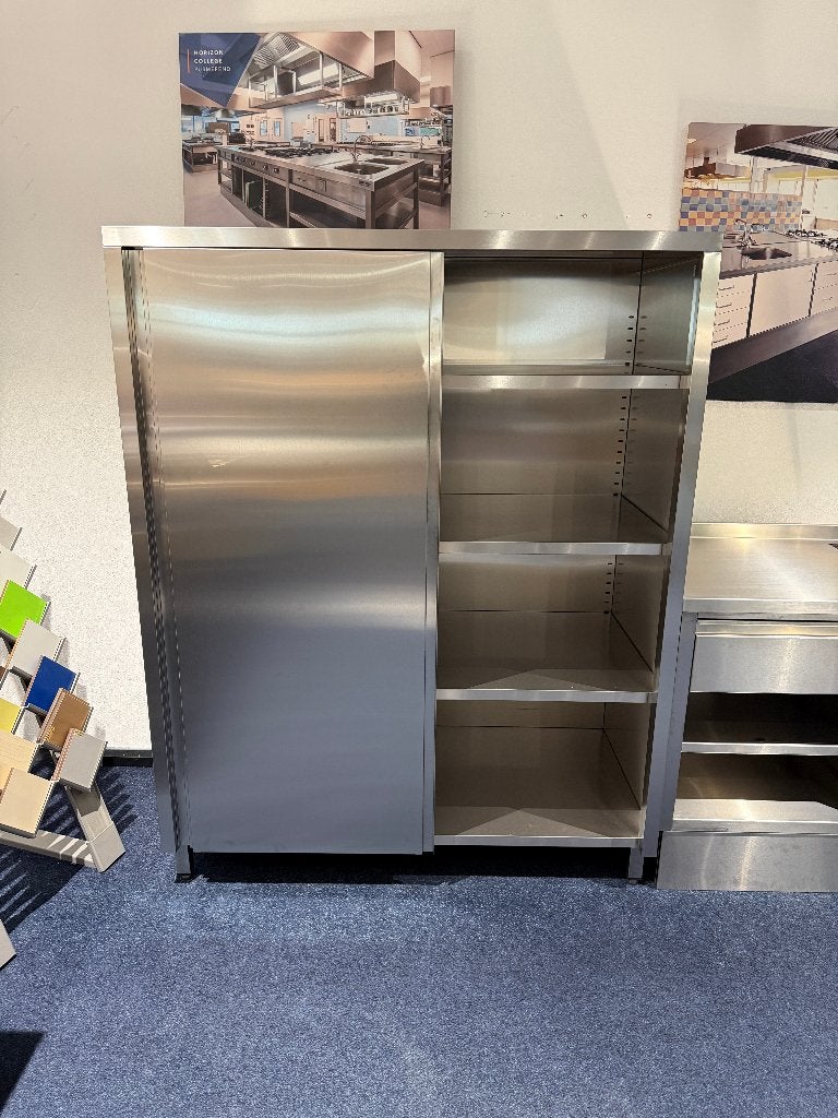 RVS Servieskast 140x70x180 cm (SHOWROOMMODEL), Ophalen of Verzenden, Nieuw zonder verpakking, Meubilair