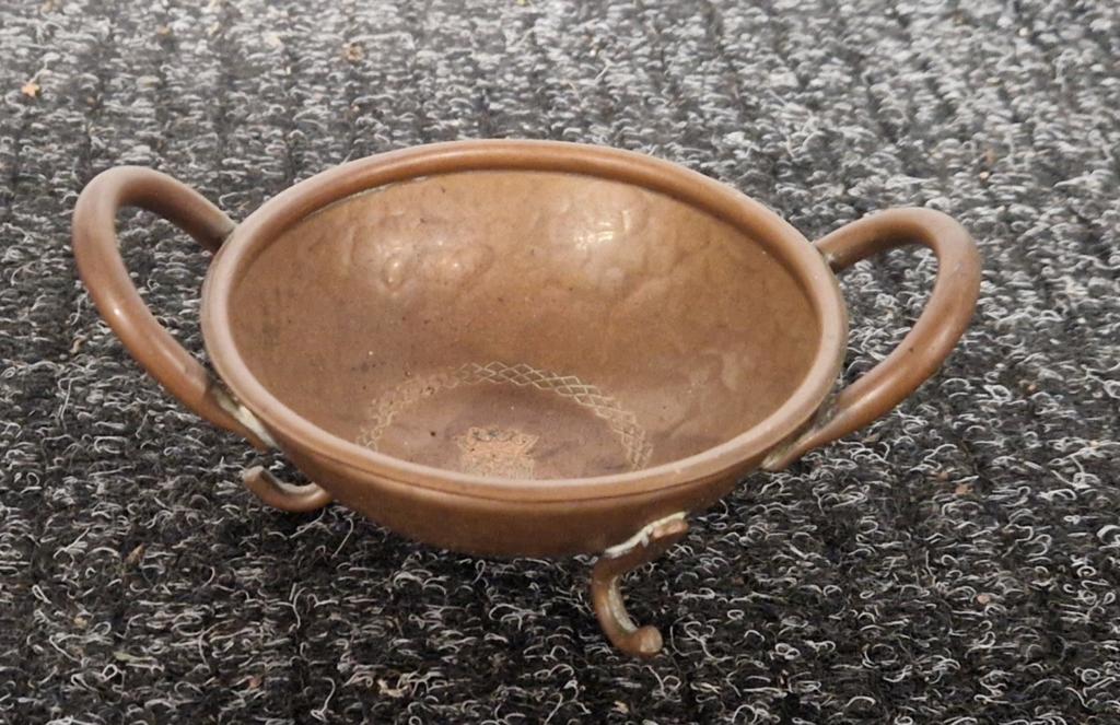 Antieke Koperen Schaal met Handvatten en Wapen, Antiek en Kunst, Ophalen, Koper