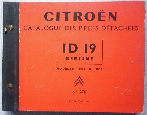 Citroen ID 19 Berline onderdelenboek (A1130) auto catalogue, Ophalen of Verzenden