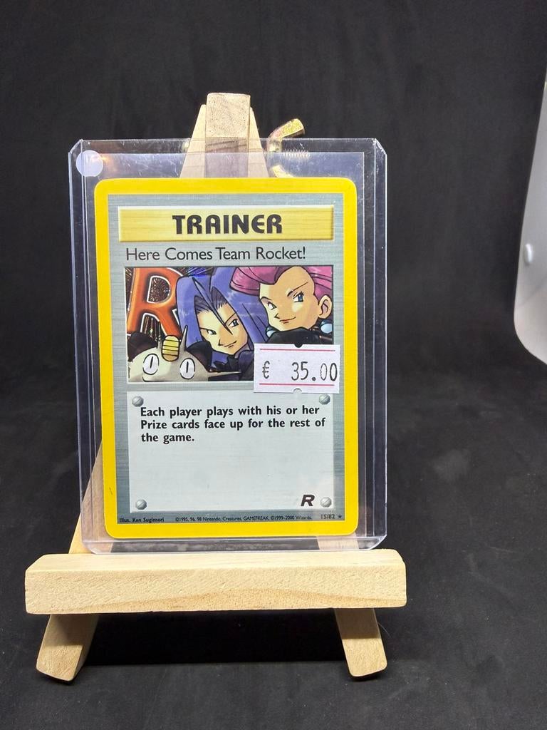 Here comes team rocket 15 holo nm/exc+, Ophalen of Verzenden, Zo goed als nieuw