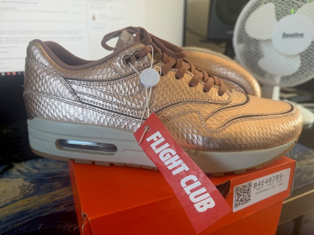 Nike air max 1 Bronze Snake (Women's) Maat 43 US 9.5, Kleding | Heren, Schoenen, Overige kleuren, Nike, Nieuw, Ophalen of Verzenden