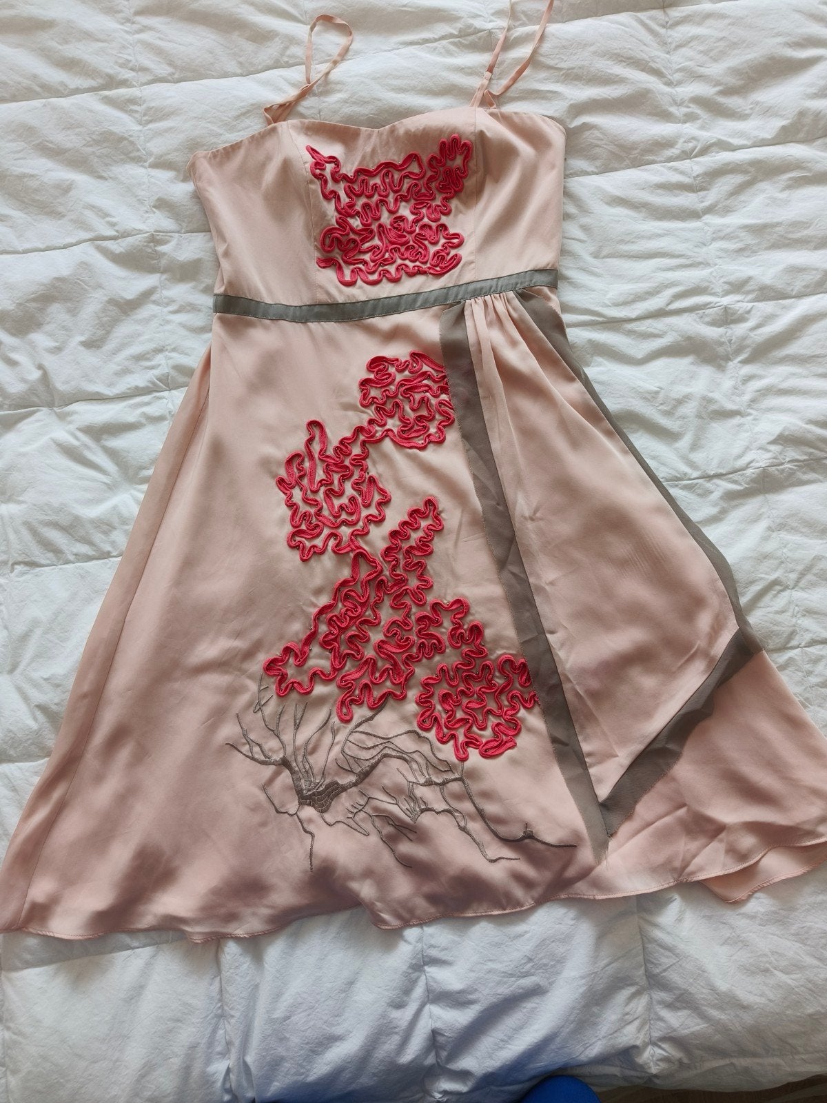 Feestelijke jurk met spaghetti bandjes, zalmkleur, Steps, M., Maat 38/40 (M), Ophalen of Verzenden, Zo goed als nieuw, Knielengte