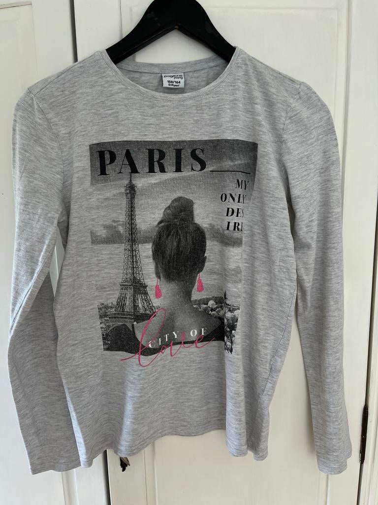 Grijs Shirt Maat 158-164, Ophalen of Verzenden, Zo goed als nieuw, Meisje, Shirt of Longsleeve