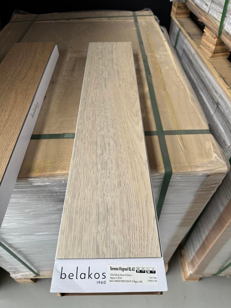 RESTPARTIJ Belakos PVC Dryback Visgraat | €16,75/m2, Ophalen, Info@ivloer.com, 75 m² of meer, 4131 NH