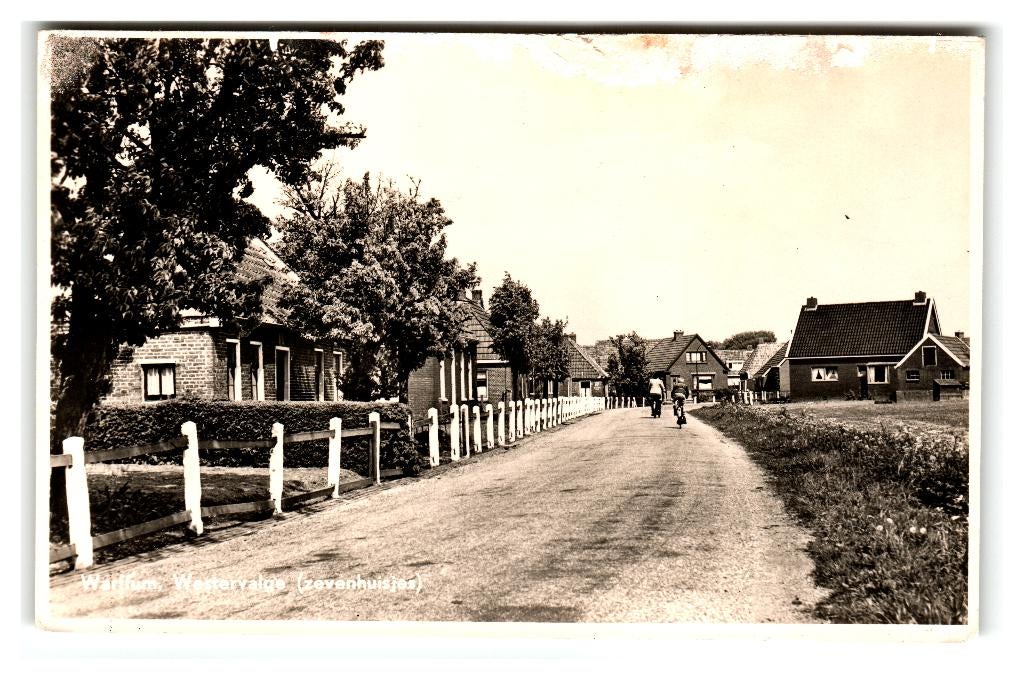 Warffum, Westervalge (zevenhuisjes), Verzamelen, Ansichtkaarten | Nederland, Ongelopen, Groningen, 1940 tot 1960, Ophalen of Verzenden