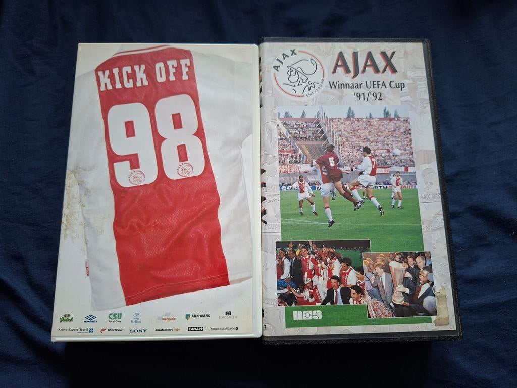 2 ajax vhs kick off 98 en ajax uefa cup 91/92, Alle leeftijden, Ophalen of Verzenden, Zo goed als nieuw