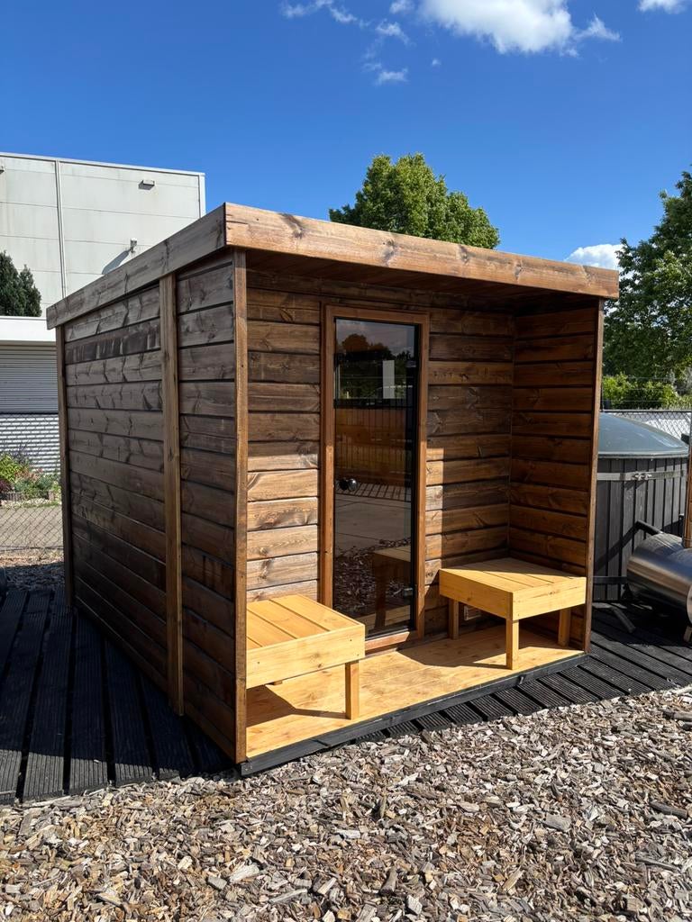 Buitensauna met voorportaal. Sauna tuinsauna incl. Kachel, Sport en Fitness, Sauna, Ophalen of Verzenden, Nieuw, Fins of Traditioneel
