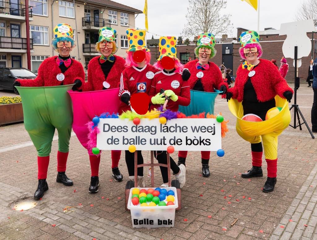 Loopgroep carnaval 4 personen, Kleding | Dames, Carnavalskleding en Feestkleding, Zo goed als nieuw, Carnaval, Ophalen