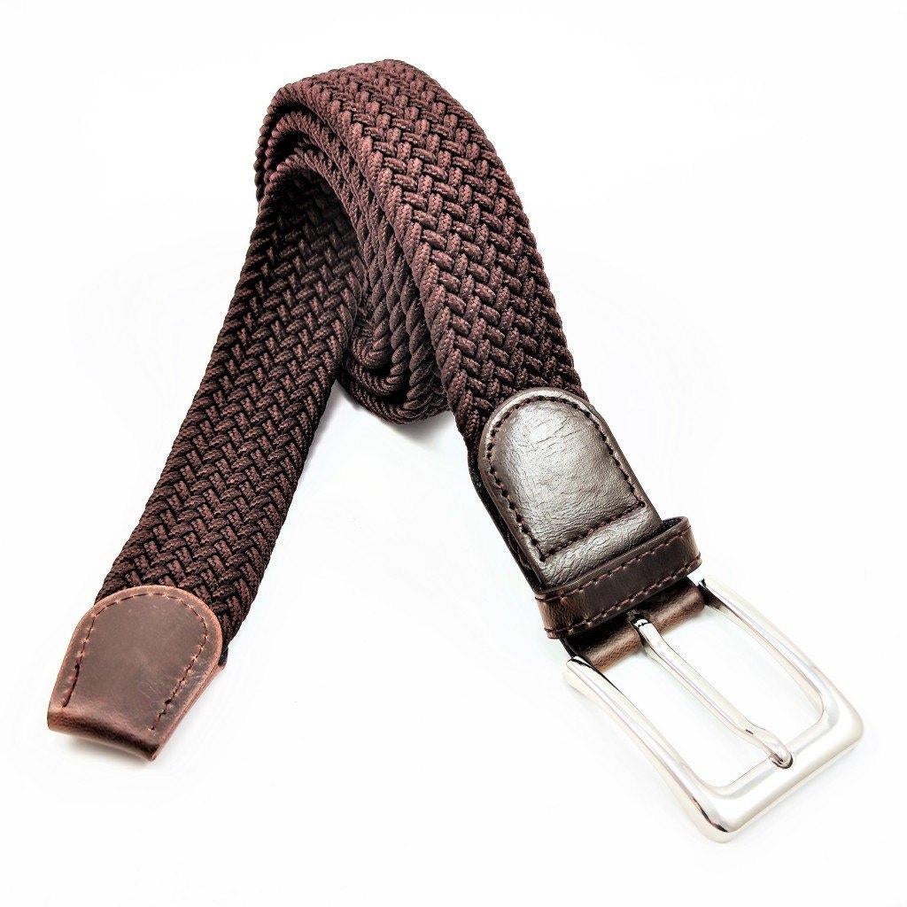Gevlochten Canvas Stretch Riem Donkerbruin, Kleding | Heren, Riemen en Ceinturen, Verzenden, Nieuw, 105 tot 115 cm, Esde2