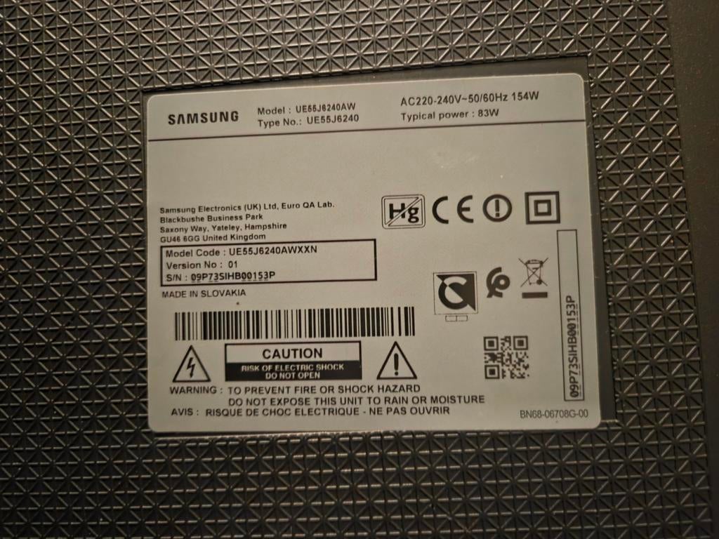 Samsung 55inch smart tv, Ophalen, 50 Hz, Zo goed als nieuw, Samsung