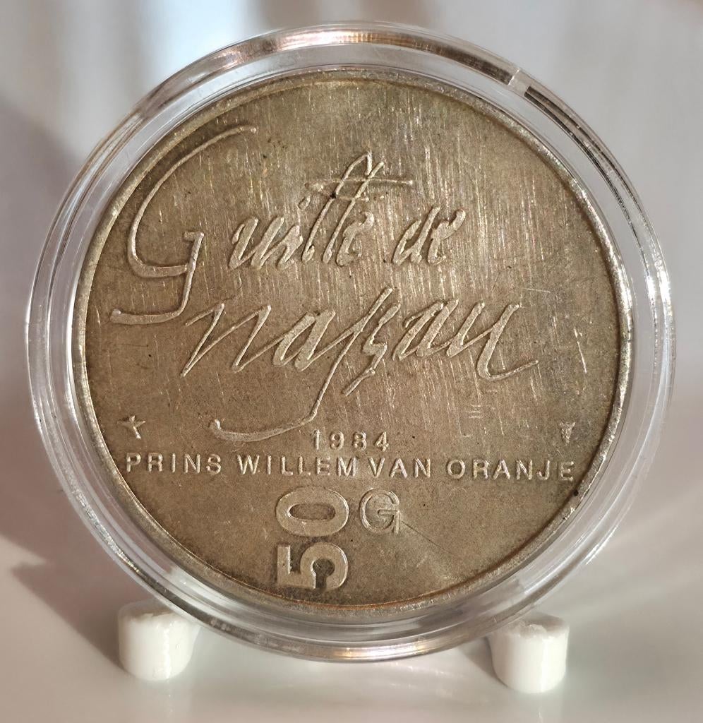 50 Gulden Willem van Oranje – Nederland 1984 – 25 g .925, Postzegels en Munten, Munten | Nederland, Ophalen, Koningin Beatrix