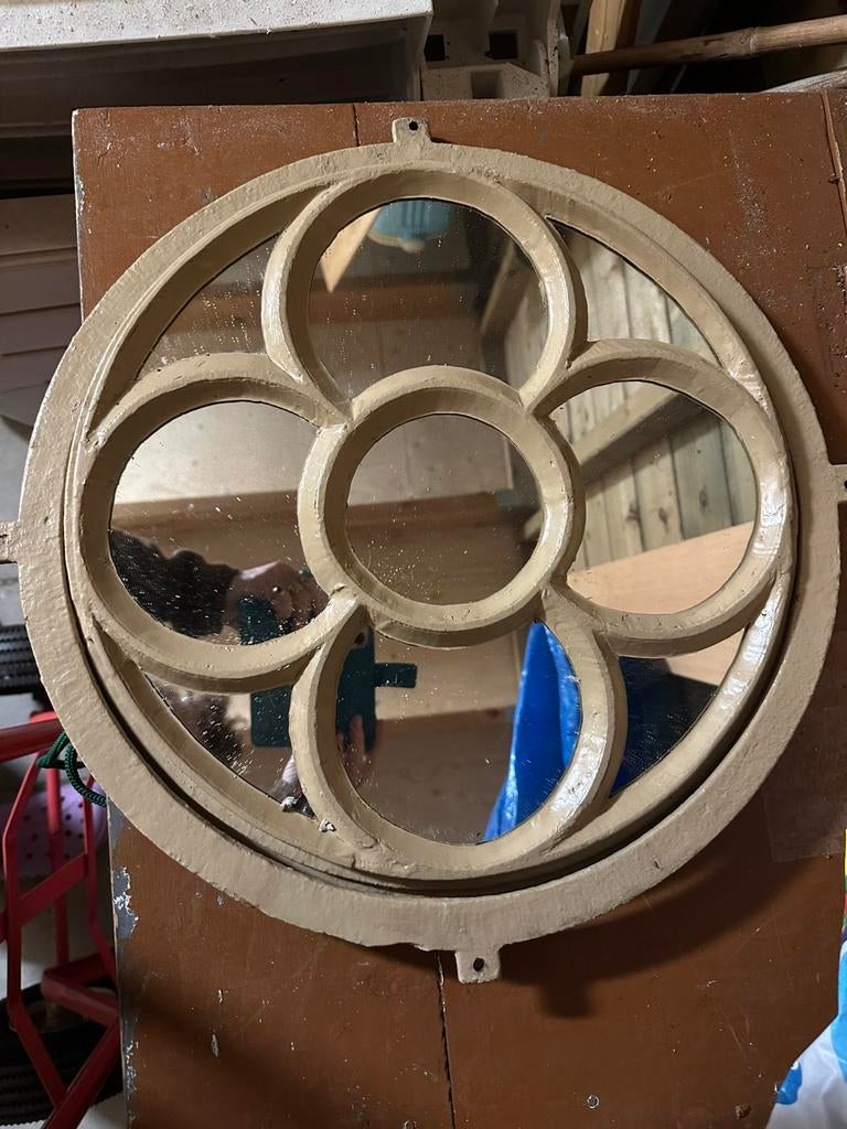 Patrijspoort spiegel, scheepsraam spiegel, Ophalen, Gebruikt, Minder dan 80 cm, Glasplaat