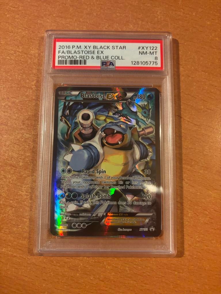 Blastoise XY122 PSA 8 Blackstar promo - pokemon, Hobby en Vrije tijd, Verzamelkaartspellen | Pokémon, Zo goed als nieuw, Losse kaart