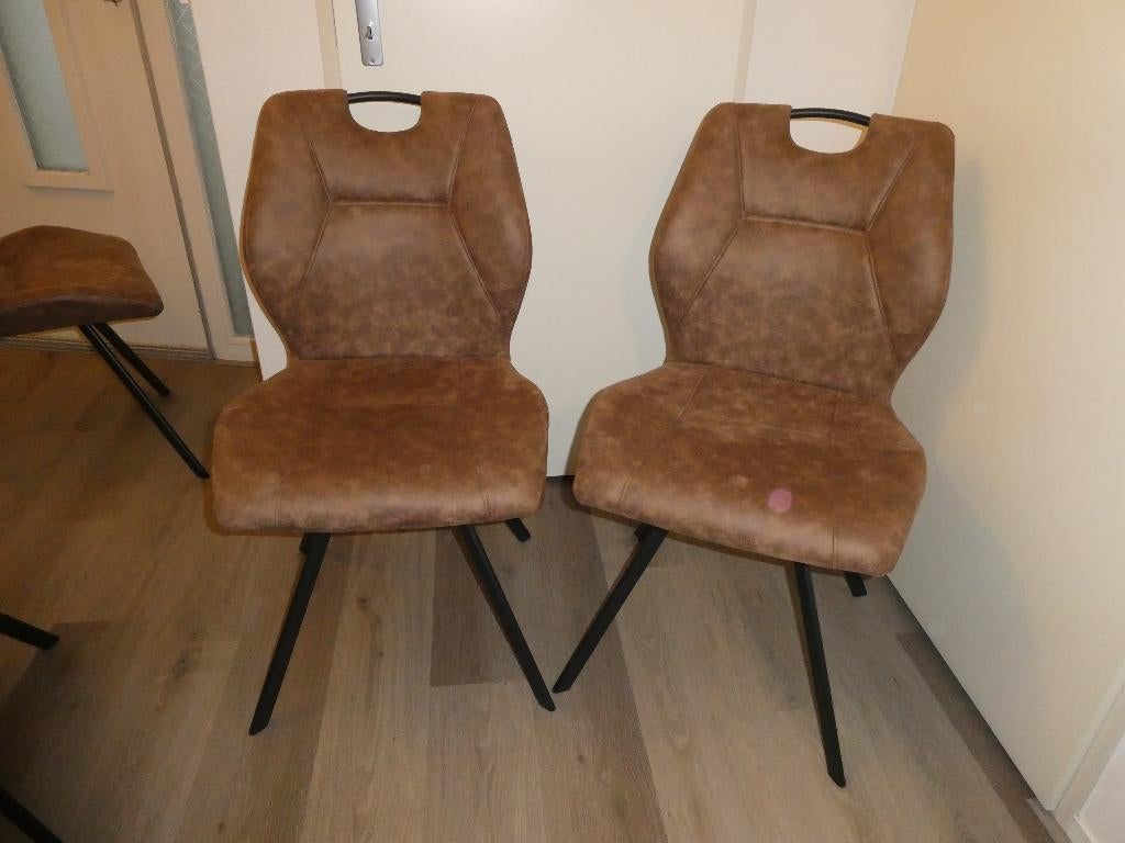 4x stijlvolle eetkamer stoelen Jesse cognac nieuw!!!!, Huis en Inrichting, Ophalen, Bruin, Nieuw, Modern klassiek tijdloze stijl!