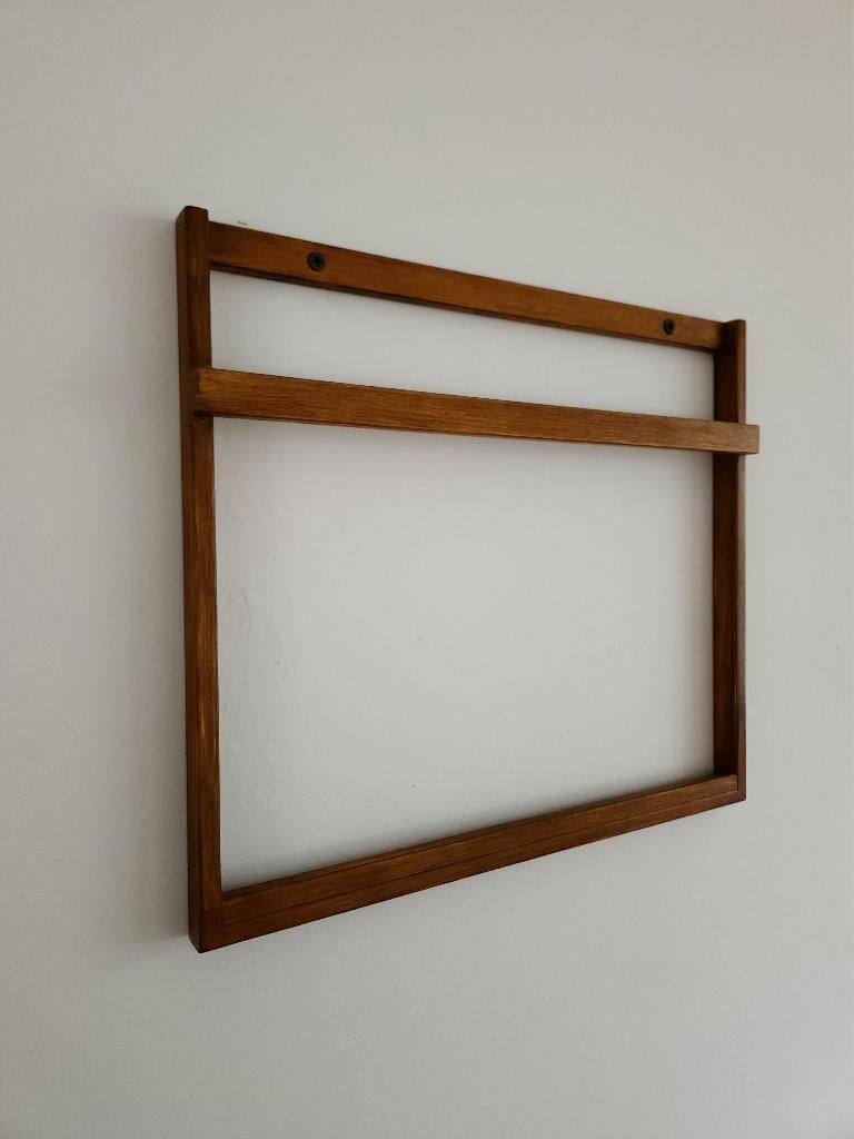 LP houder – Vinyl wandlijst hardhout - lp lijst - muurlijst, 30 cm, Wandhanger, Hout, Vintage