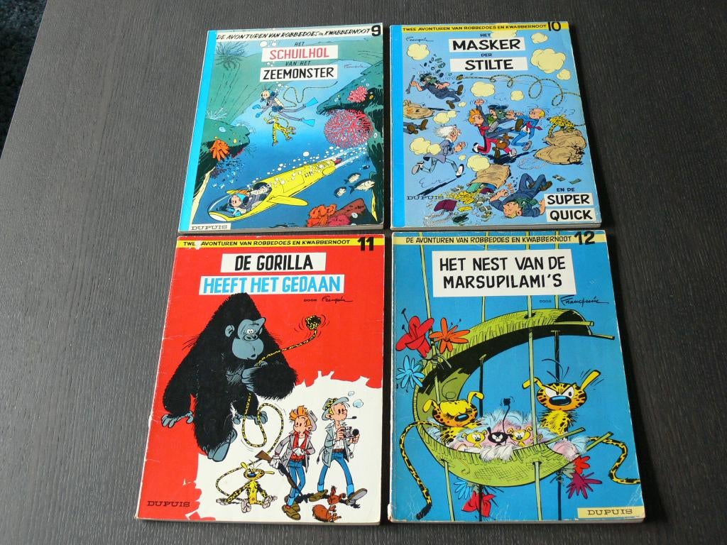 Robbedoes en Kwabbernoot: deel 9 t/m 12, Meerdere stripboeken, Ophalen of Verzenden, Gelezen