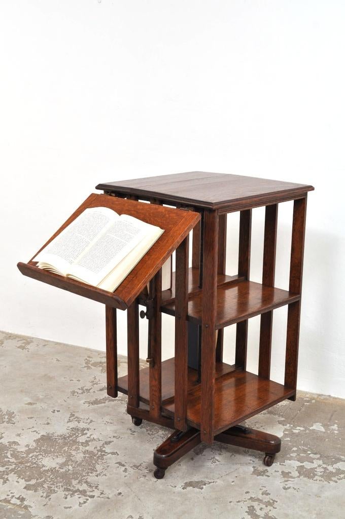 Antieke Engelse eiken boekenmolen boekenkast kast 1880s, Huis en Inrichting, Kasten | Boekenkasten, Minder dan 50 cm, Gebruikt